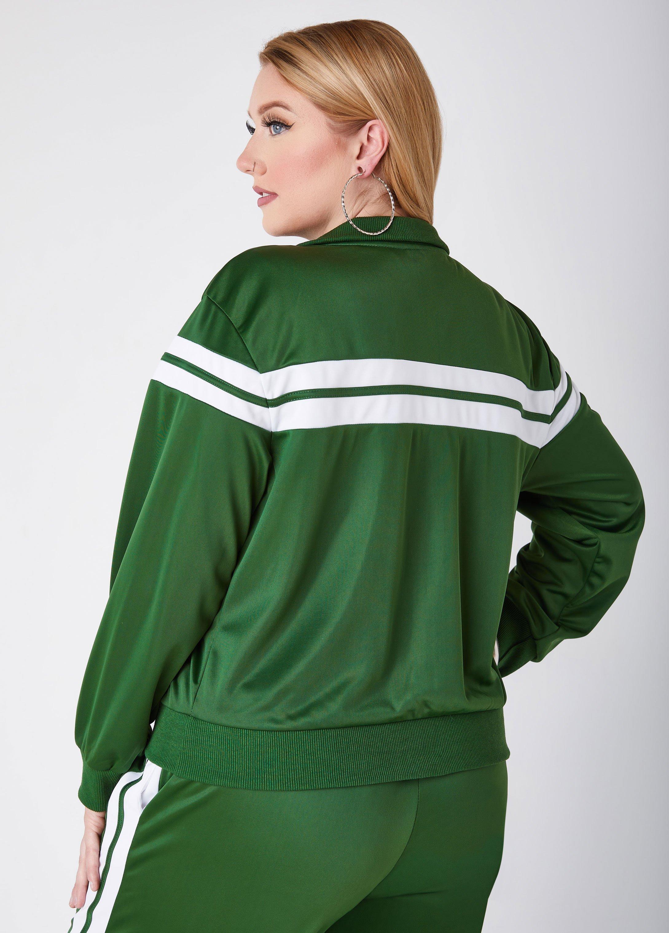 Zip Front Striped Track Jacket Product Image