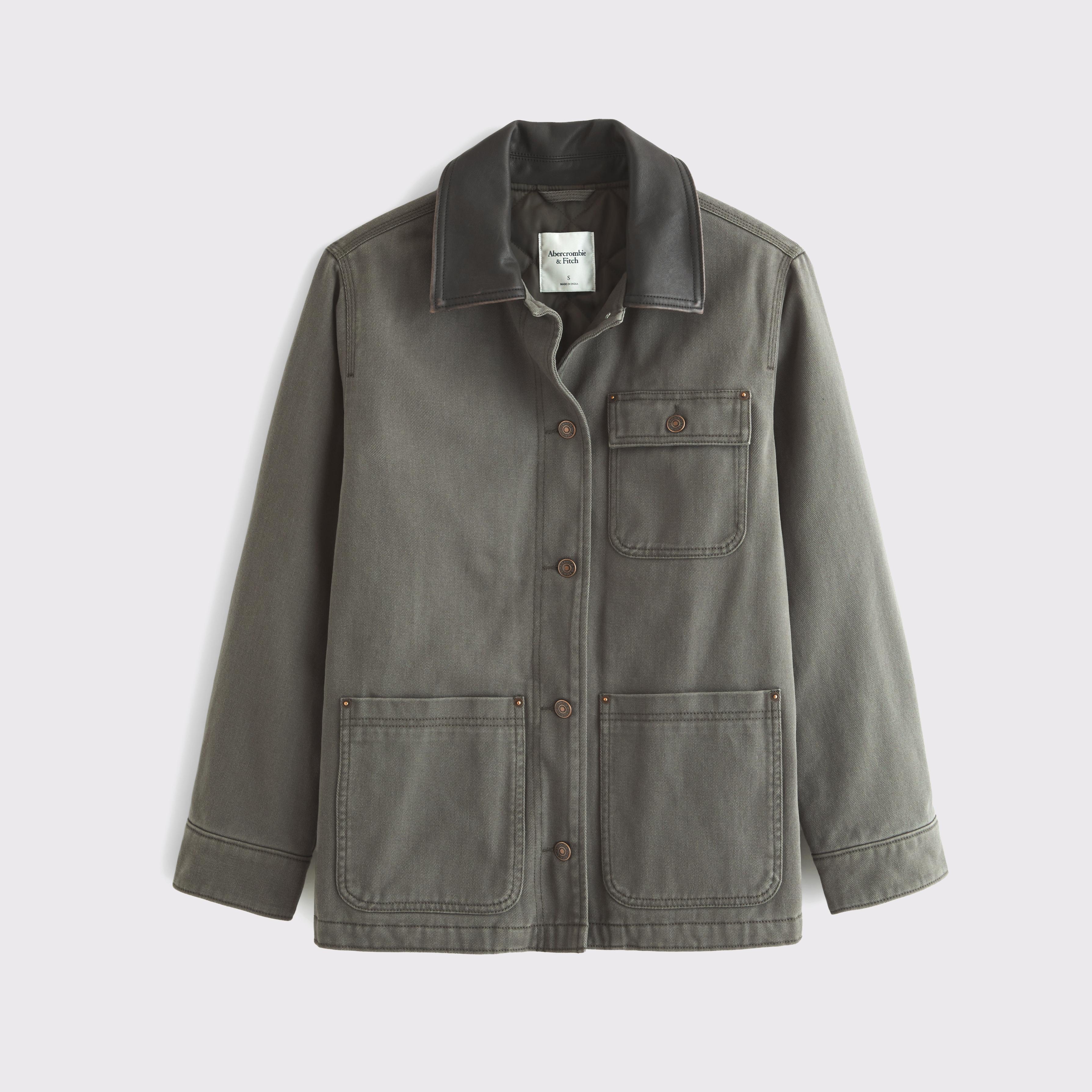 Mid-Length Twill Workwear Jacket Product Image