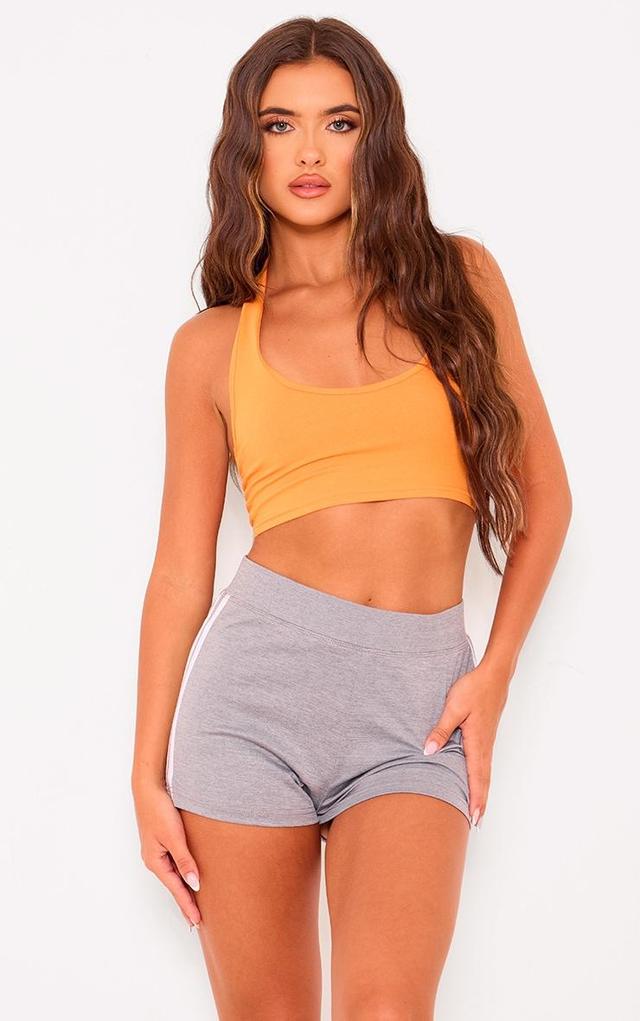 Orange Cotton Scoop Neck Halter Top Product Image