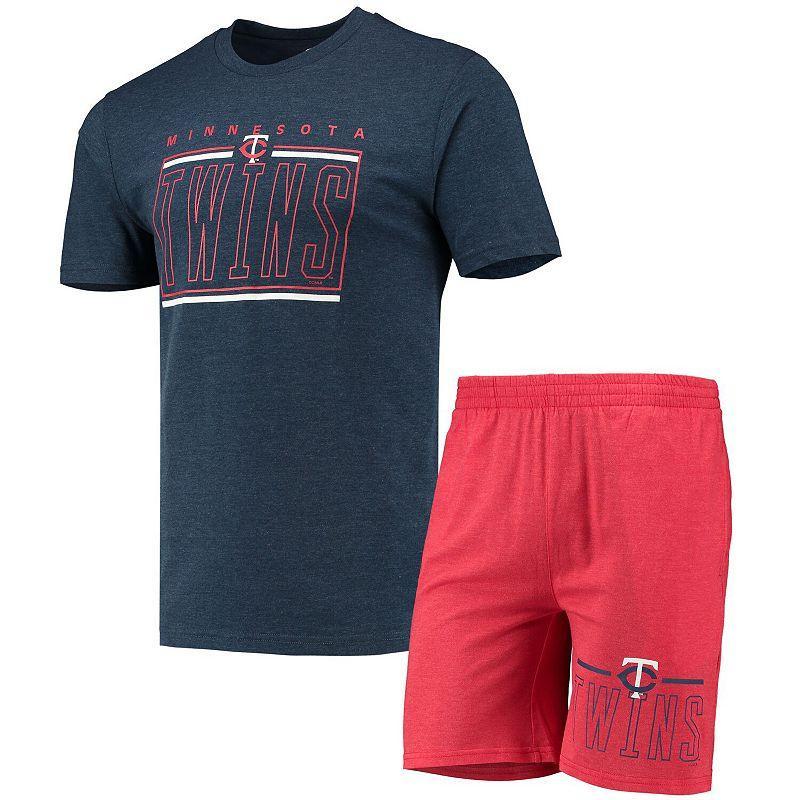 Mens Concepts Sport Red/Navy Minnesota Twins Meter T-Shirt and Shorts Sleep Set Product Image