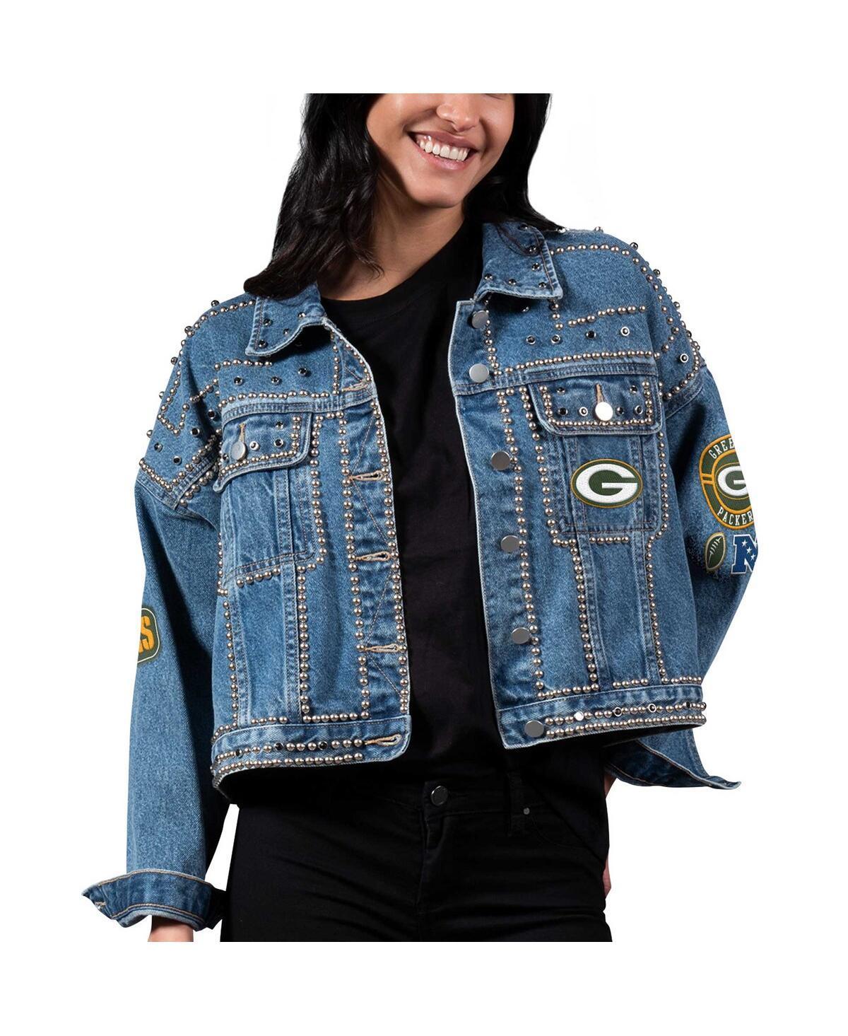 Womens G-iii 4Her by Carl Banks Green Bay Packers First Finish Medium Denim Full-Button Jacket Product Image