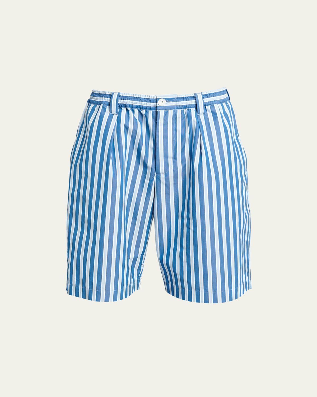 Mens Striped Poplin Bermuda Shorts Product Image