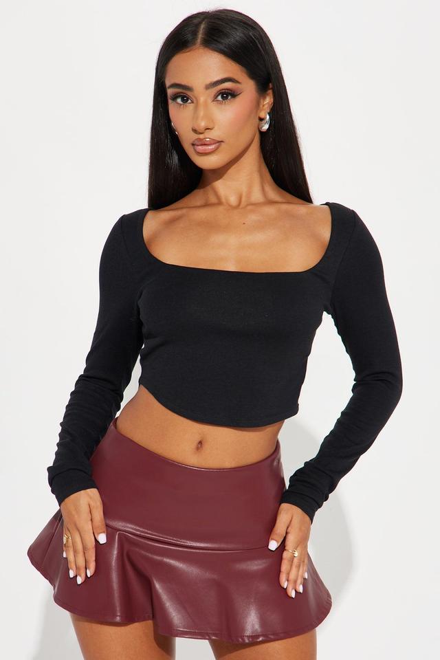 Olivia Long Sleeve Top - Black Product Image