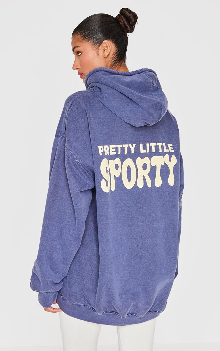 Navy Pretty Little Sporty Back Puff Print Hoodie Product Image