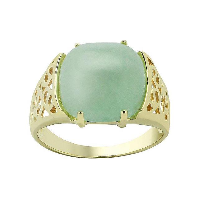 Jade 10k Gold Filigree Ring, Womens Green Product Image