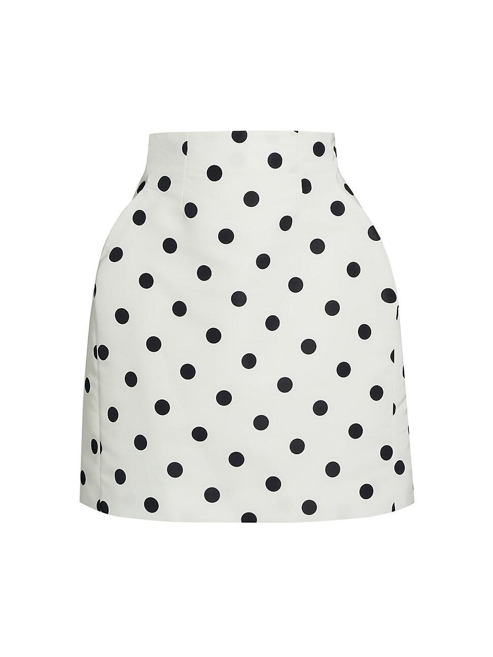 Womens Polka Dot High-Waist Miniskirt product image