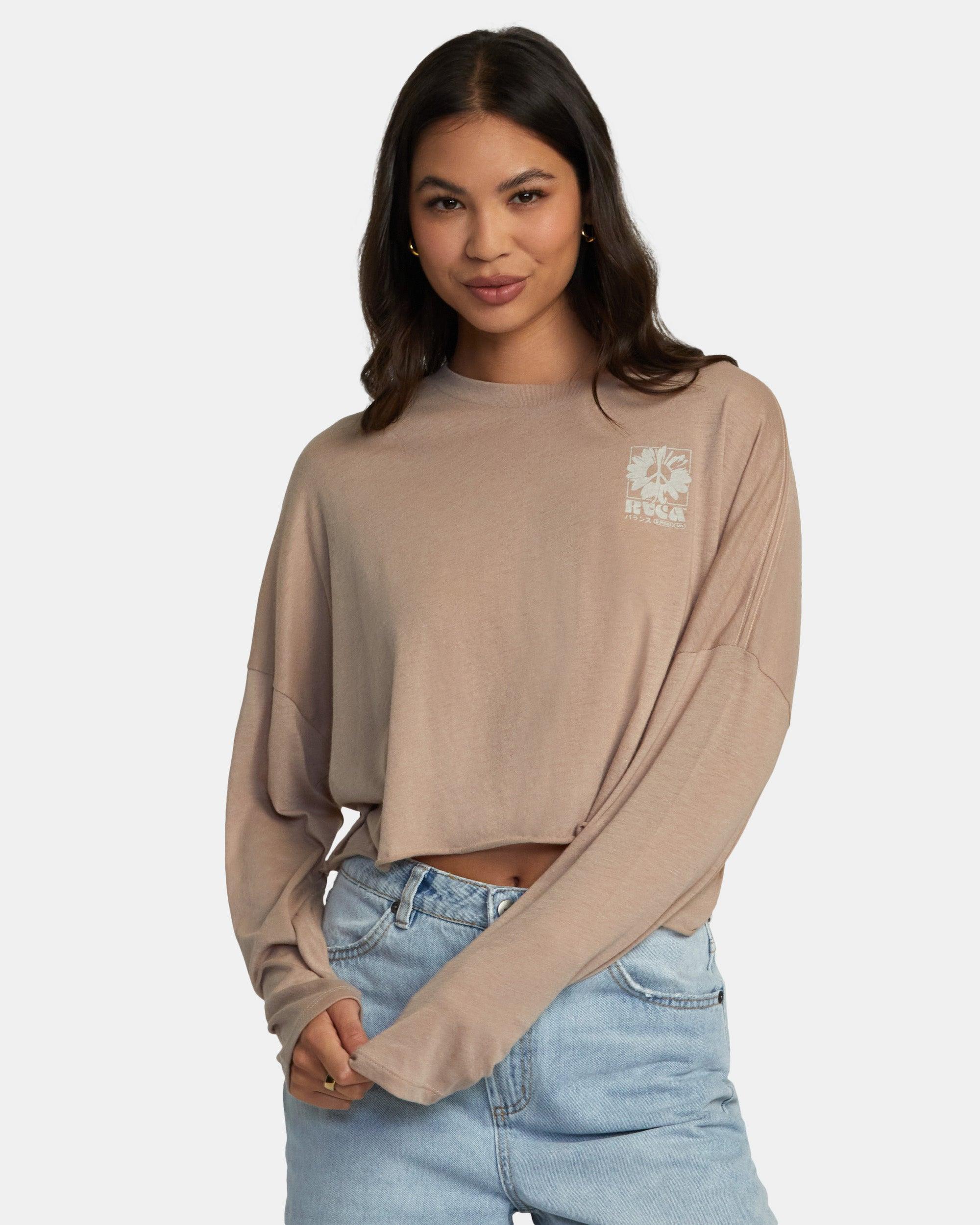 Luau Vista Long Sleeve T-shirt - Warm Taupe product image