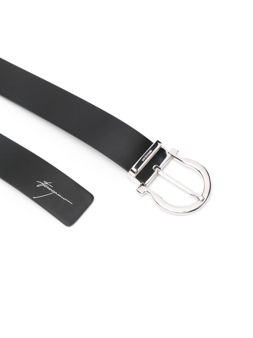 Gancini Belt In Black Product Image