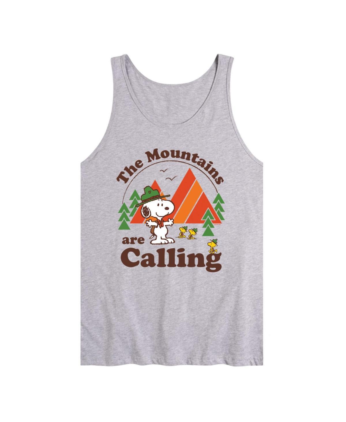 Mens Peanuts Mountains Are Calling Tank Product Image