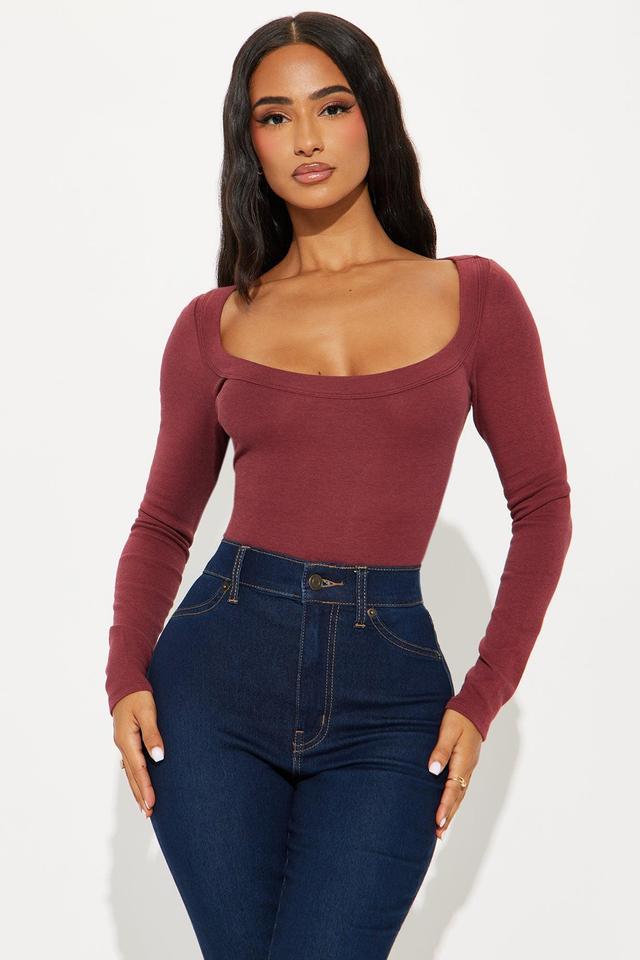 Sydney Scoop Neck Top - Wine Product Image