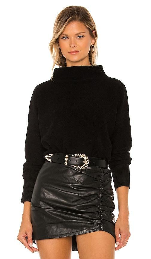 Vince Boiled Funnel Neck Pullover in Black. Size L, S, XL, XS. Product Image