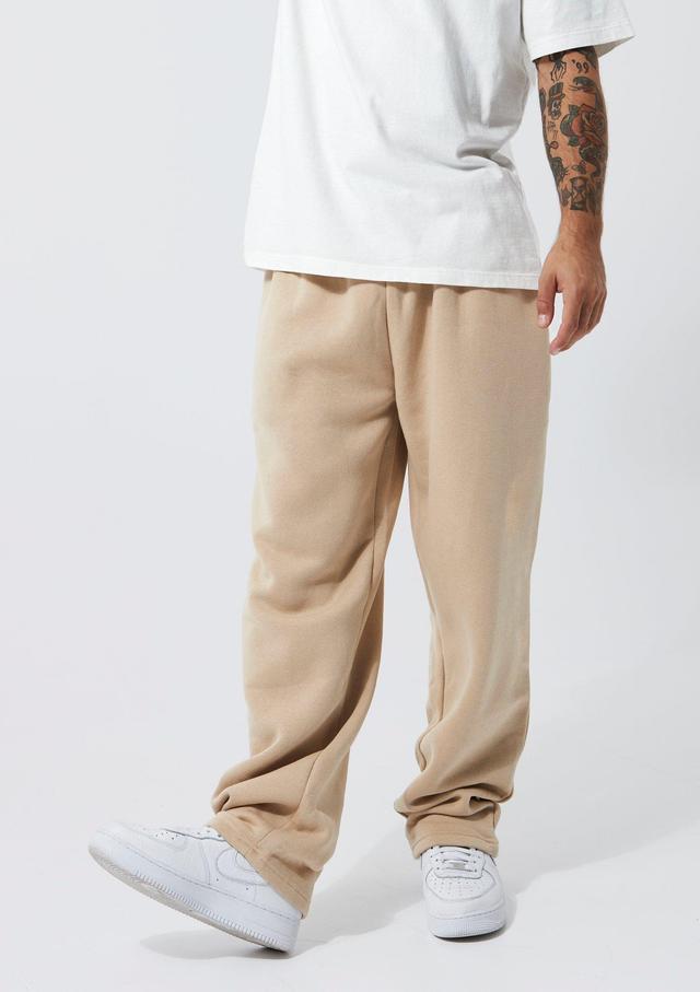 Mens Beige Wide Leg Jogger, Beige Product Image