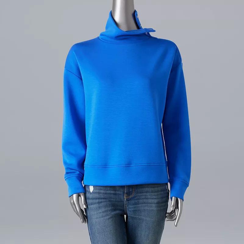 Womens Simply Vera Vera Wang Snap Mock Neck Top Product Image