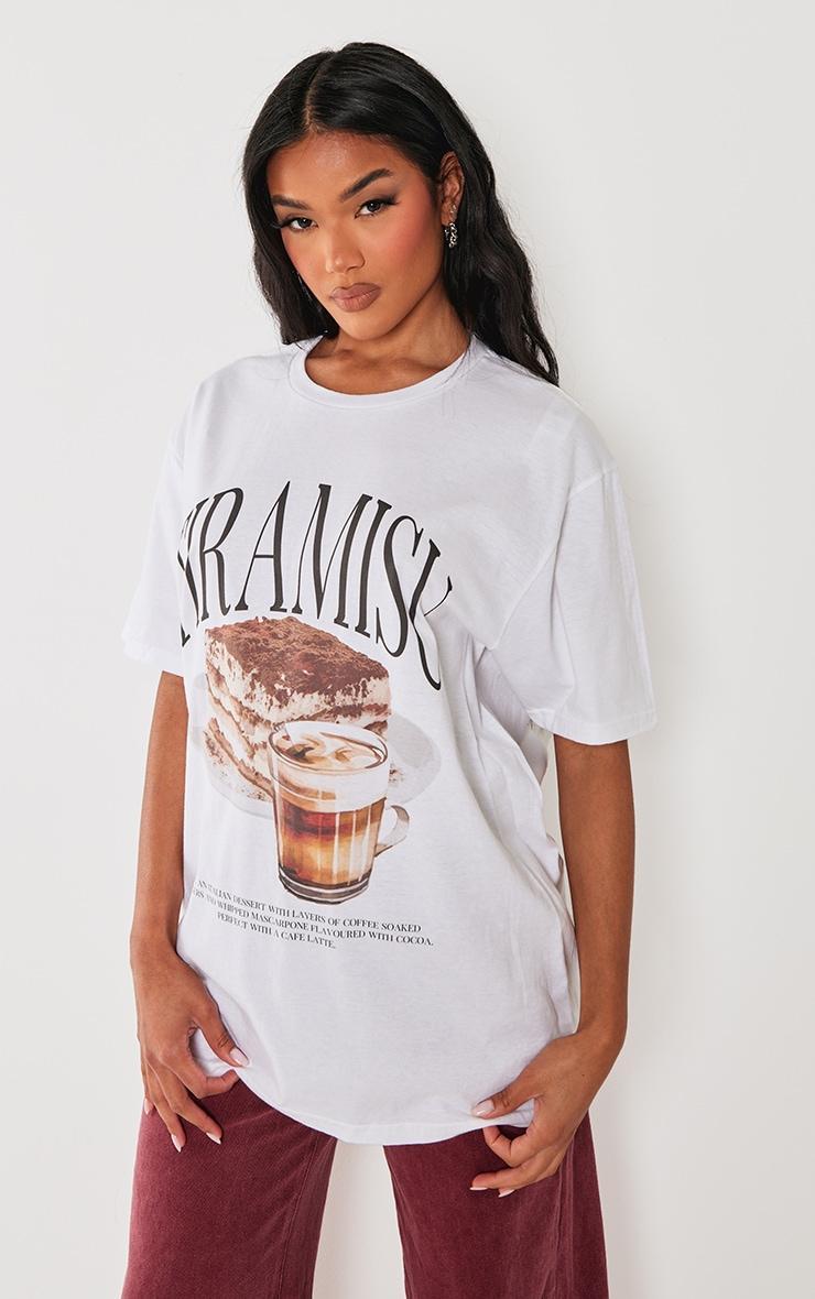 White Tiramisu Oversized T-shirt Product Image