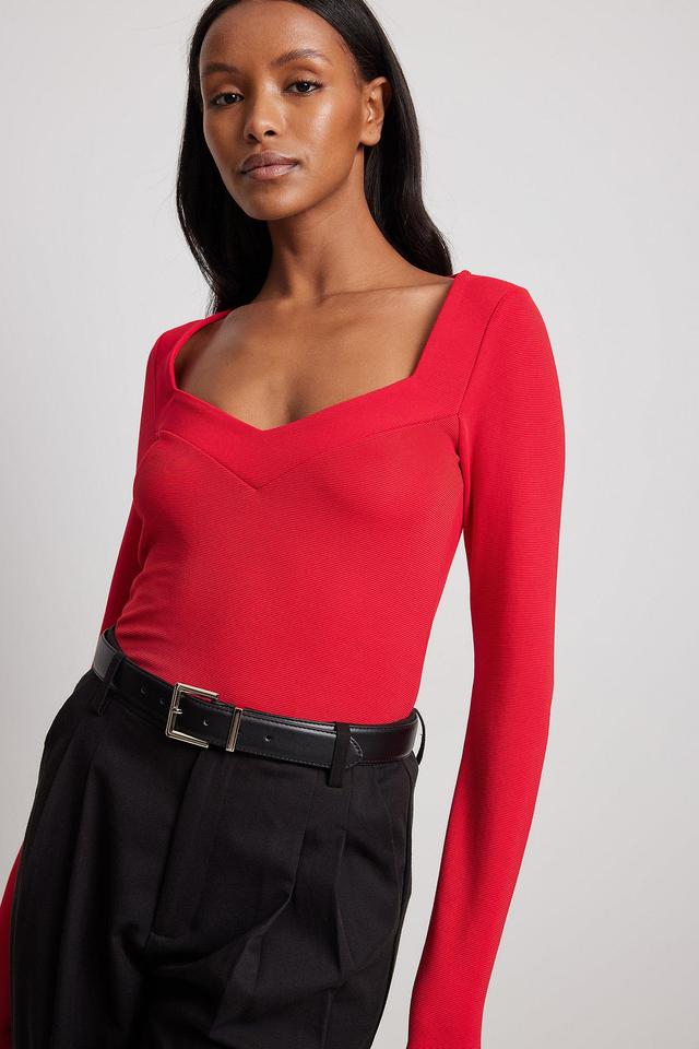 Long Sleeve Neckline Detail Top Product Image