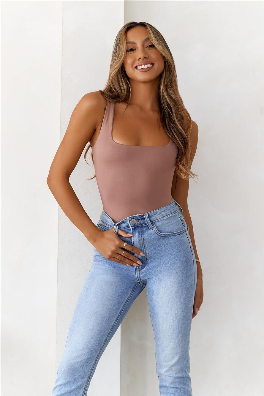 HELLO MOLLY BASE Everyday Staple Singlet Top Mocha Product Image