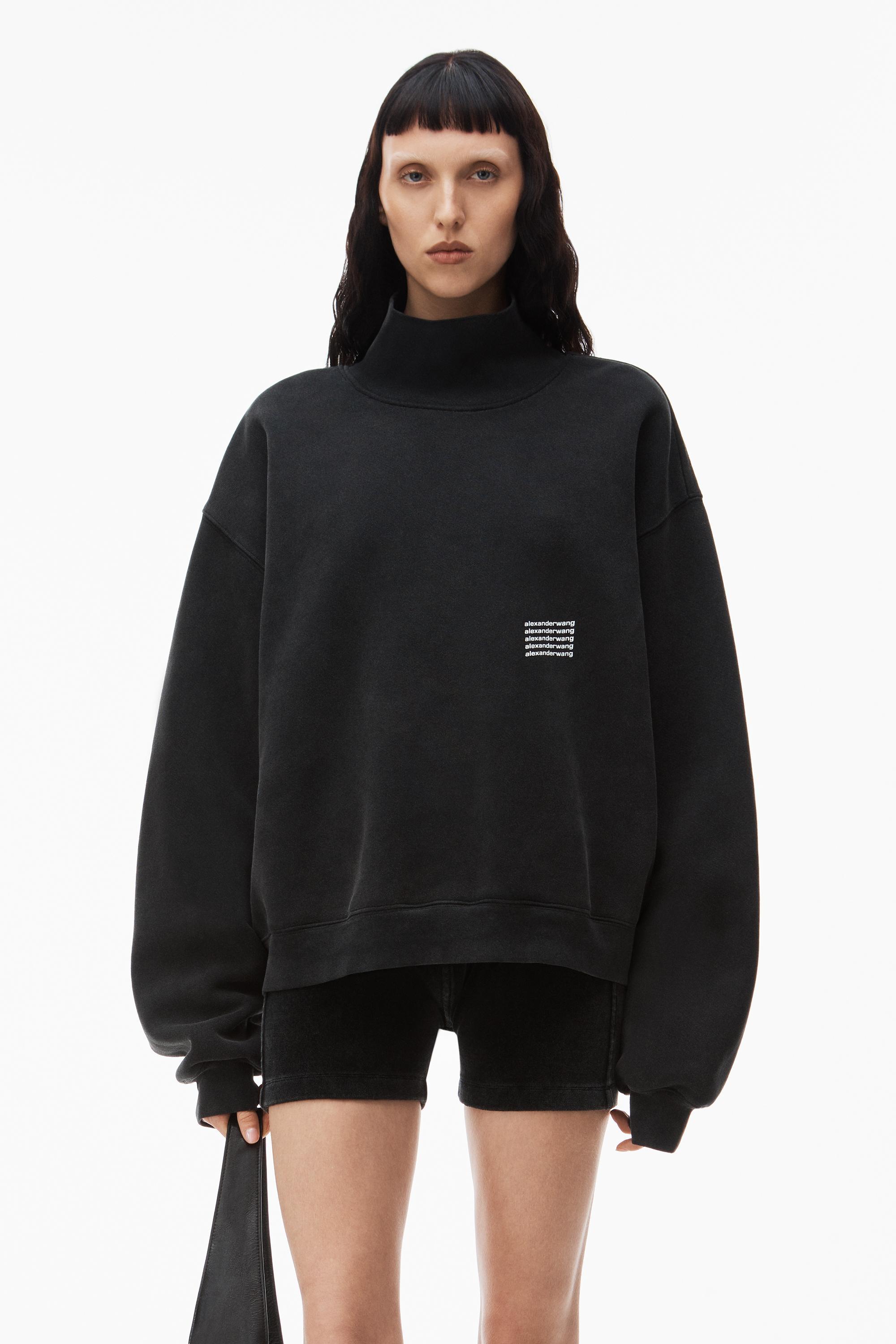 High Neck Sweatshirt In Dense Fleece   Product Image