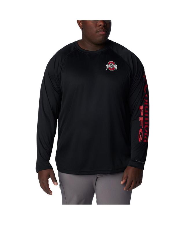 Mens Columbia Ohio State Buckeyes Big & Tall Terminal Tackle Omni-Shade Raglan Long Sleeve T-Shirt Product Image