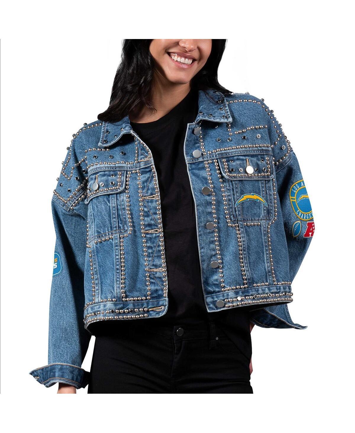 Womens G-III 4Her by Carl Banks Los Angeles Chargers First Finish Medium Denim Full-Button Jacket Product Image