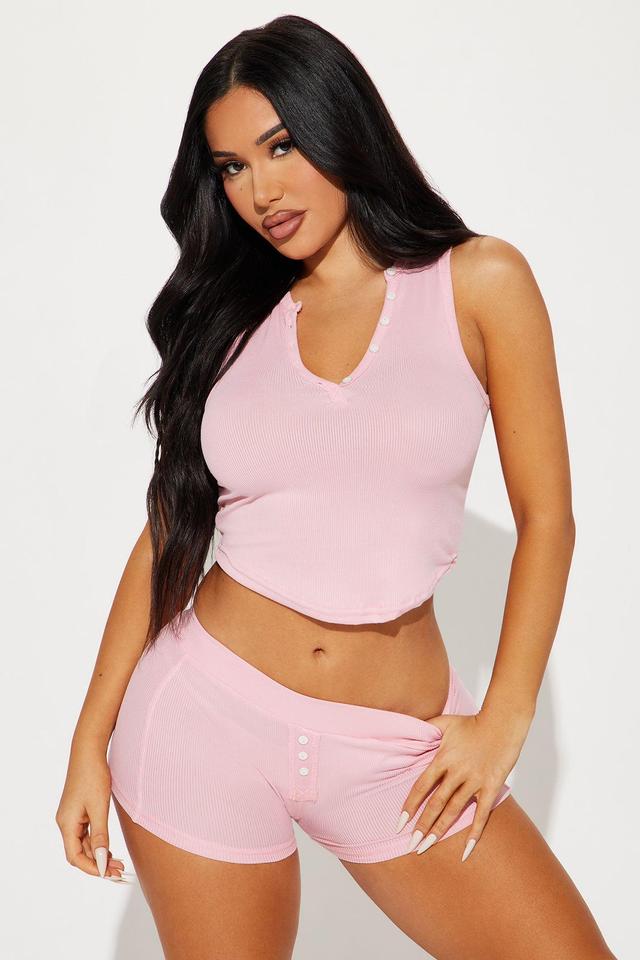 Cute And Comfy PJ Boyshort Set - Pink Product Image