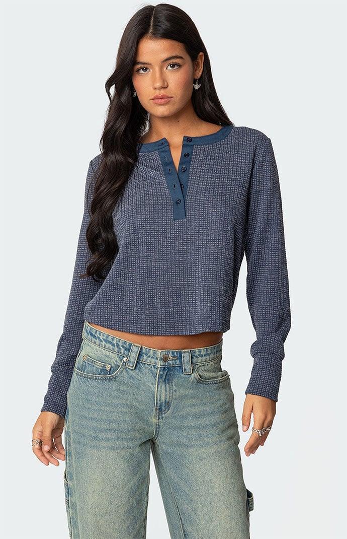 Edikted Womens Ruth Henley Waffle Top product image