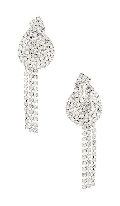 SHASHI Looped Earrings in Silver - Metallic Silver. Size all. Product Image