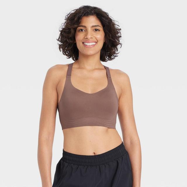 Womens Sculpt High Support Embossed Sports Bra - All In Motion Brown L Product Image