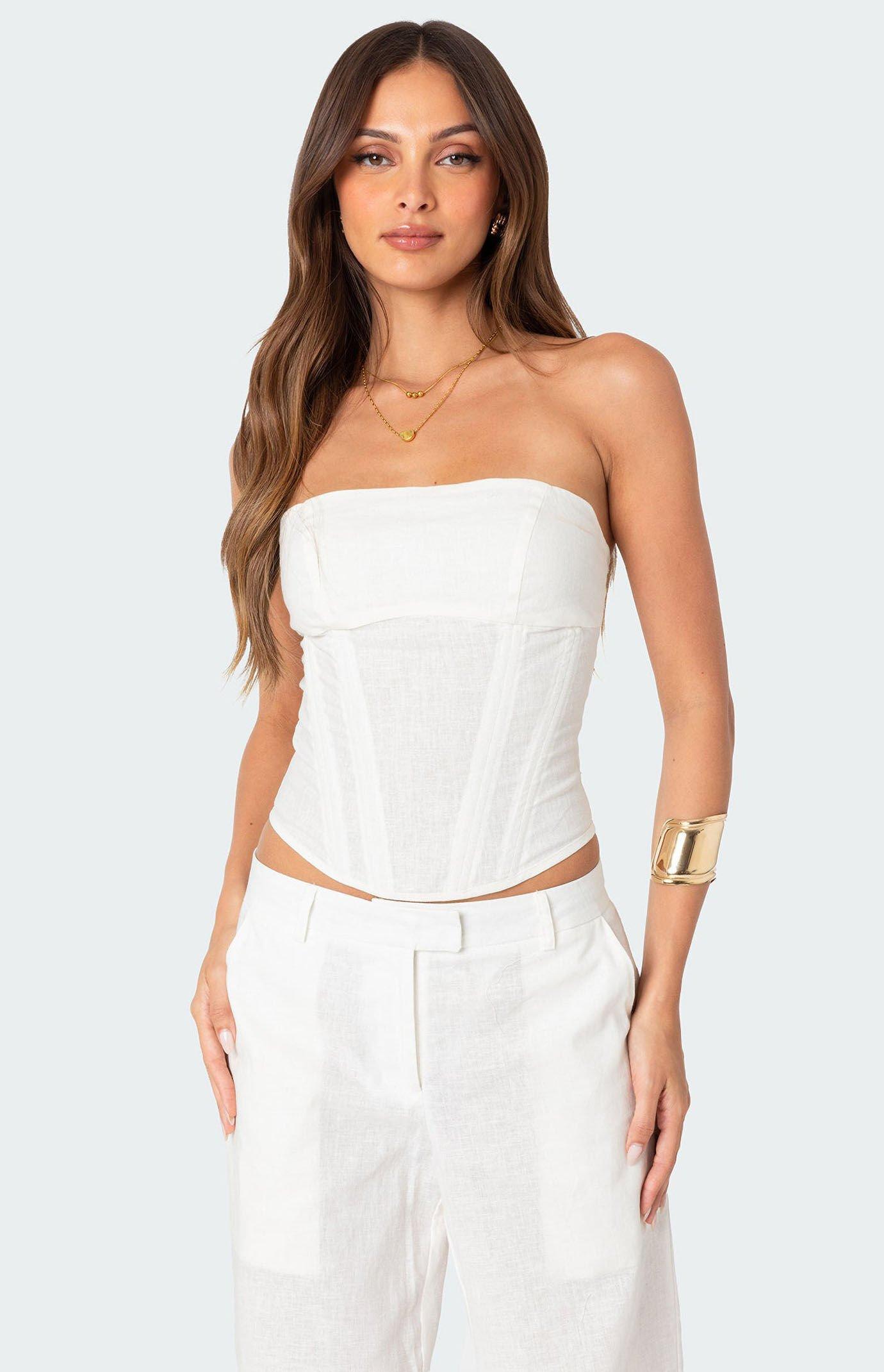 Edikted Women's Arya Linen Look Corset Product Image