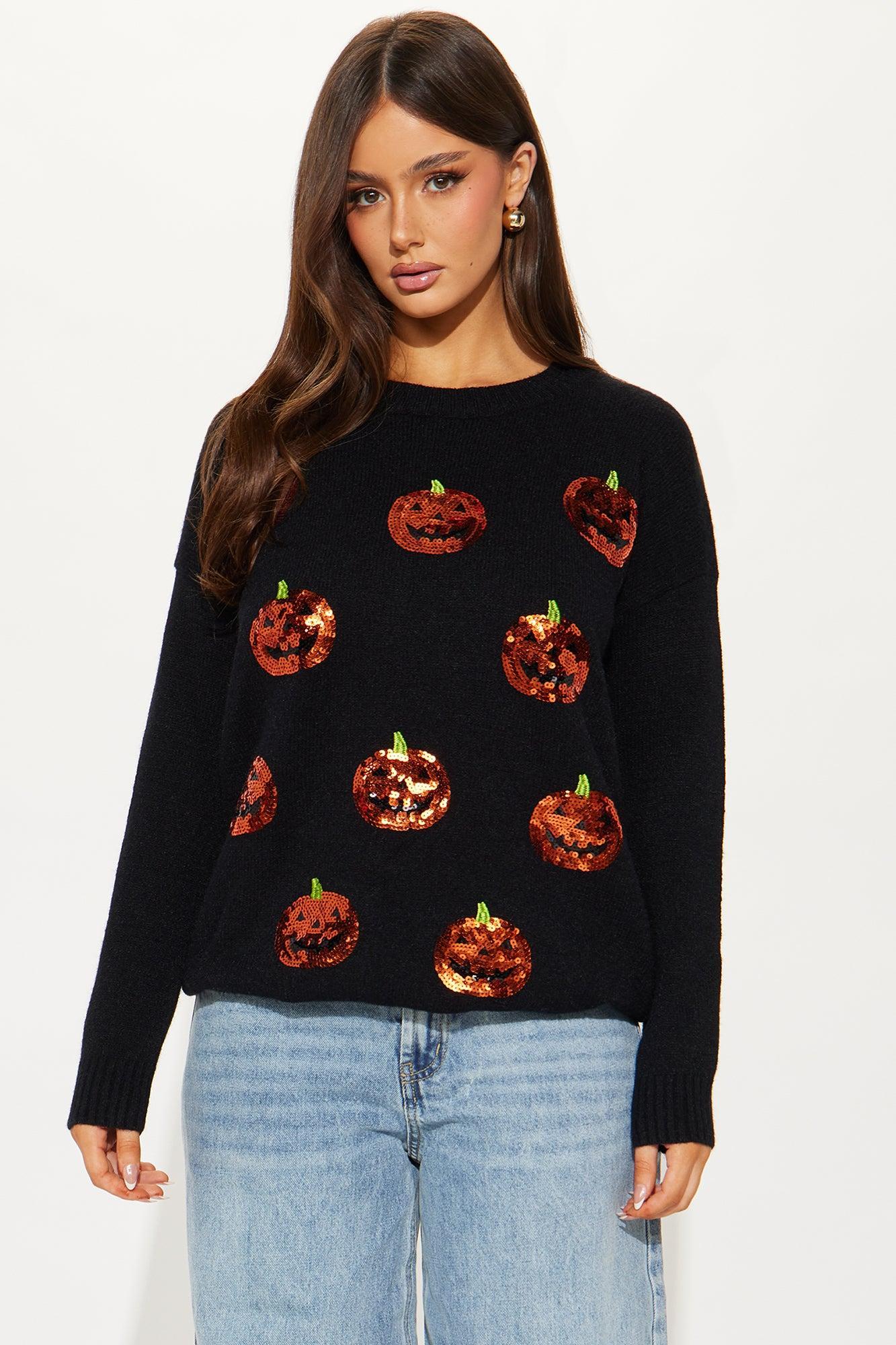 Pumpkin Queen Sequin Sweater - Black/combo Product Image