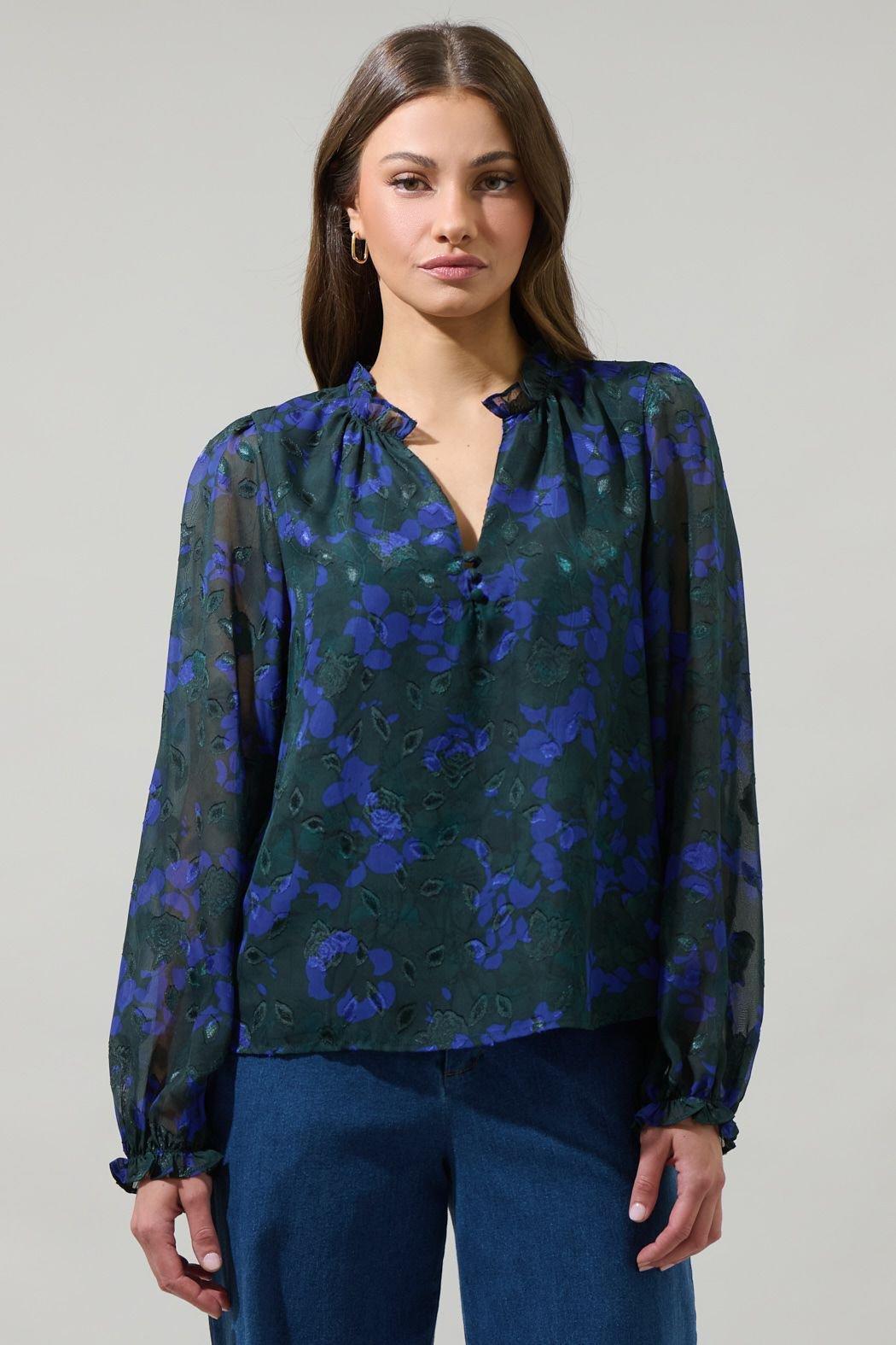 Sweetwater Floral Organza Blouse Product Image