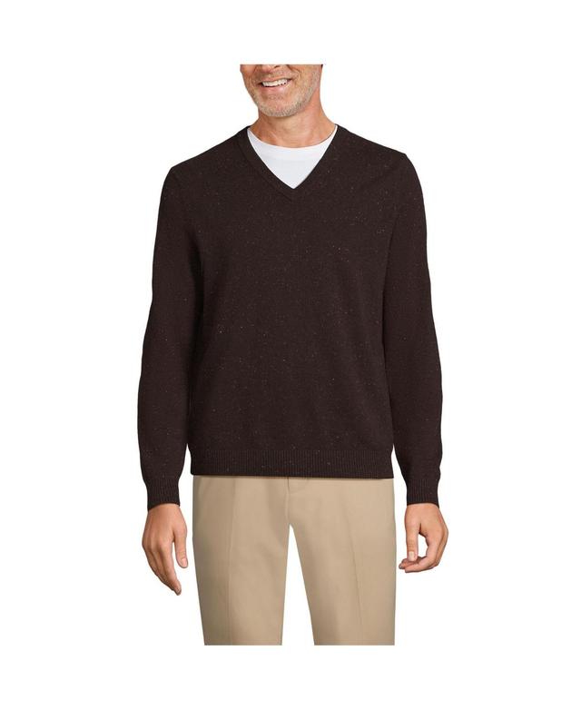 Mens Lands End Fine-Gauge Cashmere V-neck Sweater Product Image