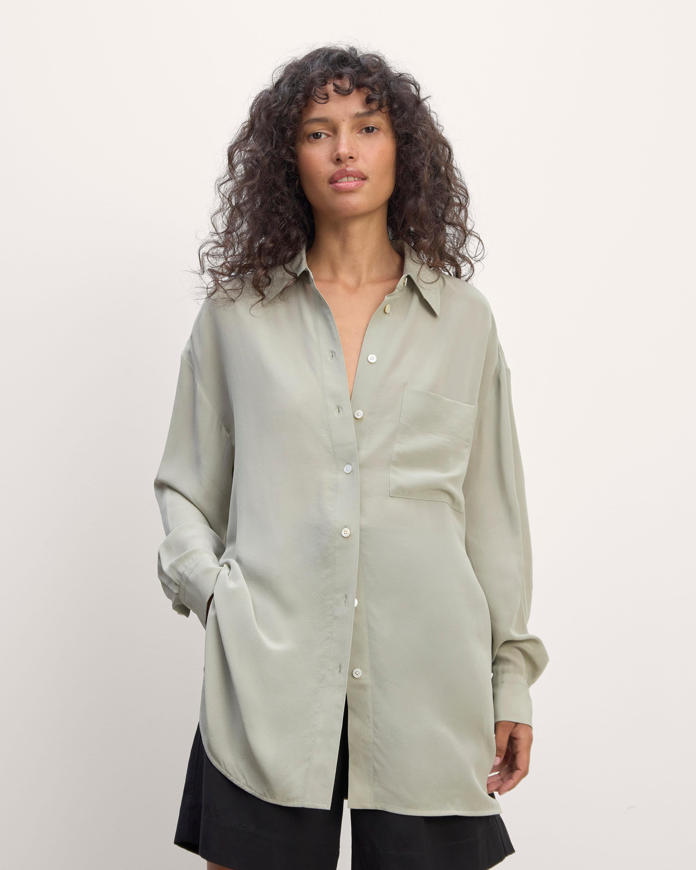 The Boyfriend Shirt in Washable Silk Product Image