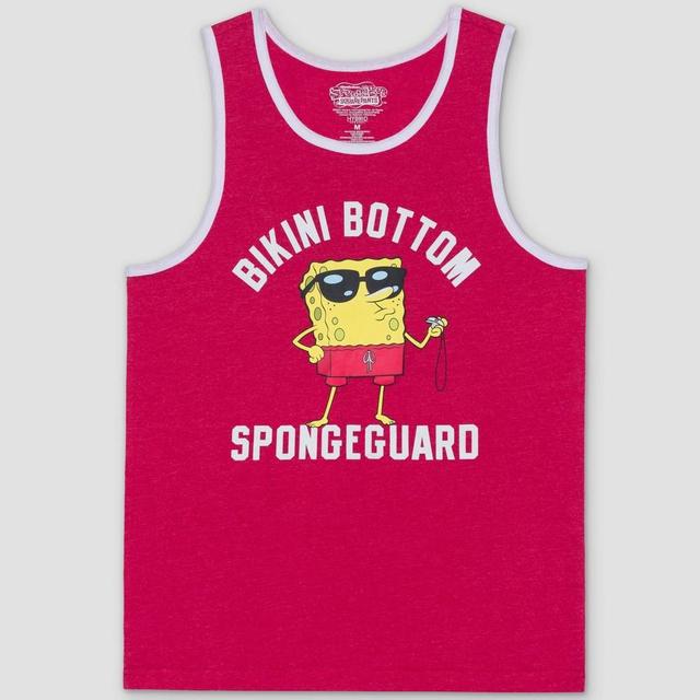 Mens SpongeBob SquarePants Graphic Tank Top - Red Product Image