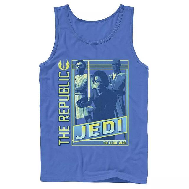 Mens Star Wars: The Clone Wars The Republic Jedi Poster Tank Top Product Image