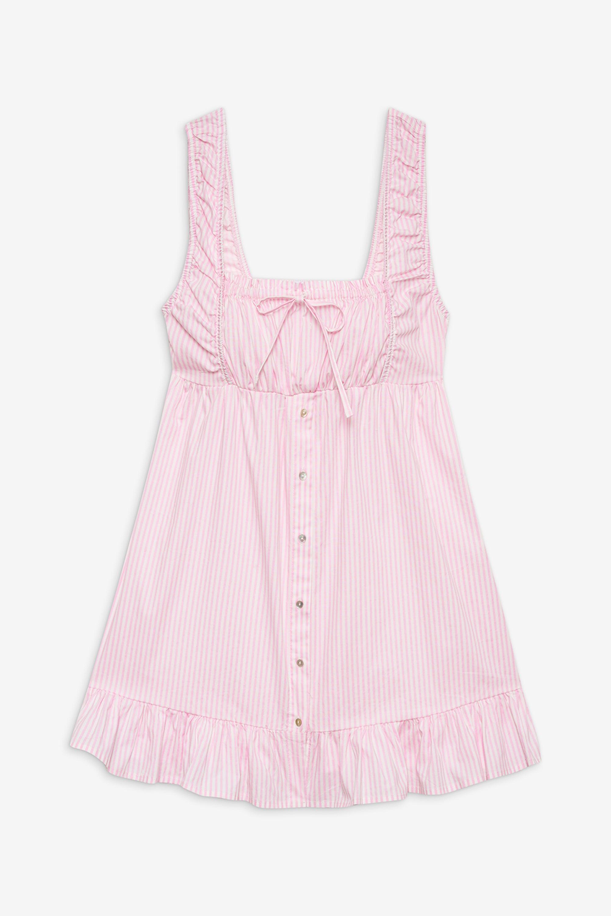 Marilyn Babydoll Dress - Pink Stripe Product Image