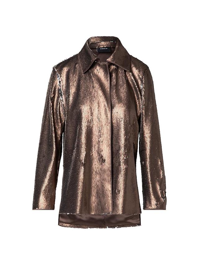 Womens Sequin Shirt Jacket Product Image