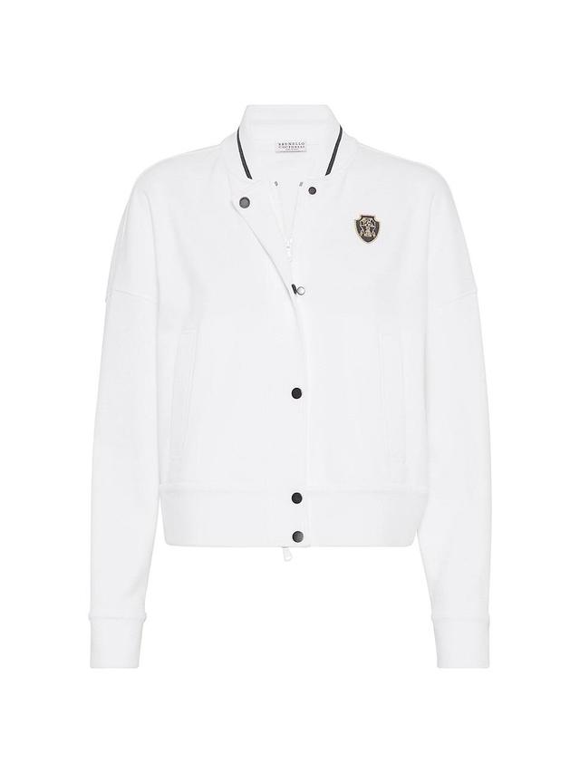 Womens Techno Cotton Piqu Bomber Jacket Product Image