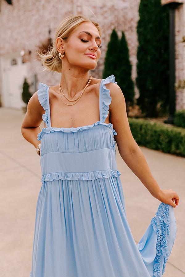 Bayside Bliss Ruffle Midi in Sky Blue Product Image