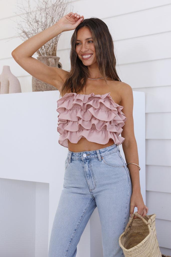 Golden Time Crop Top Pink Product Image