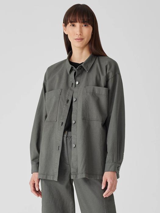 Cotton Hemp Stretch Shirt Jacket Product Image