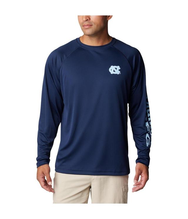 Mens Columbia North Carolina Tar Heels Big & Tall Terminal Tackle Omni-Shade Raglan Long Sleeve T-Shirt Blue Product Image