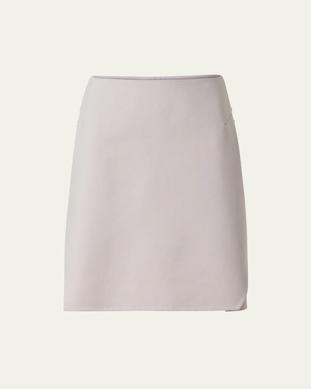 Cotton Short Skirt with Trapezoid Slit Detail Product Image