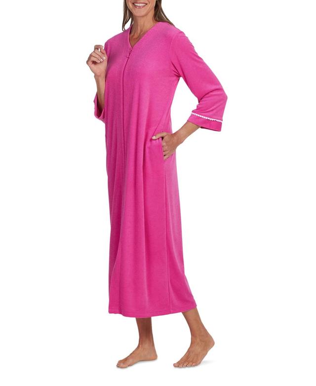 Miss Elaine Womens Solid-Color Long-Sleeve Zip Robe Product Image