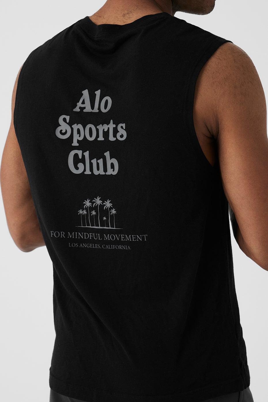 Sports Club Palms Muscle Tank - Black/Dark Grey Male Product Image