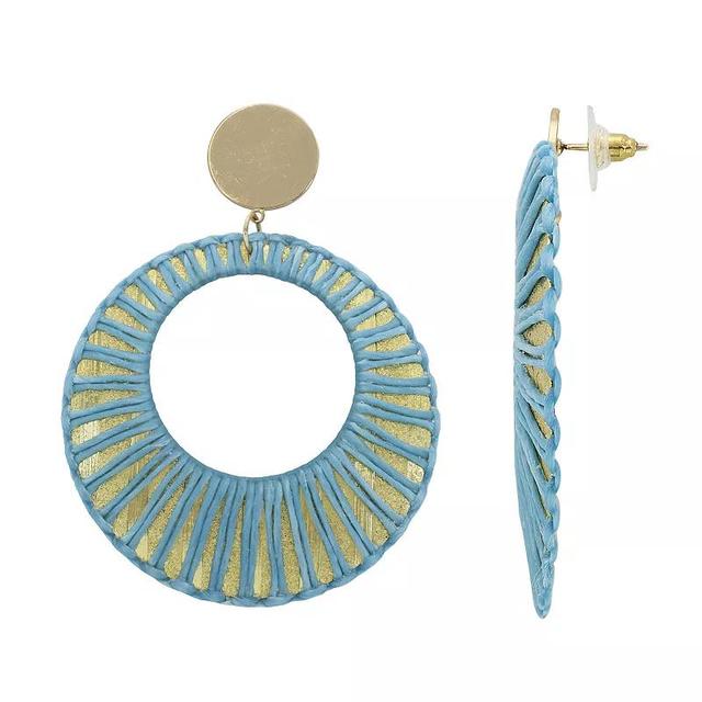 PANNEE BY PANACEA Gold Tone Thread Circle Earrings, Womens, Blue Product Image