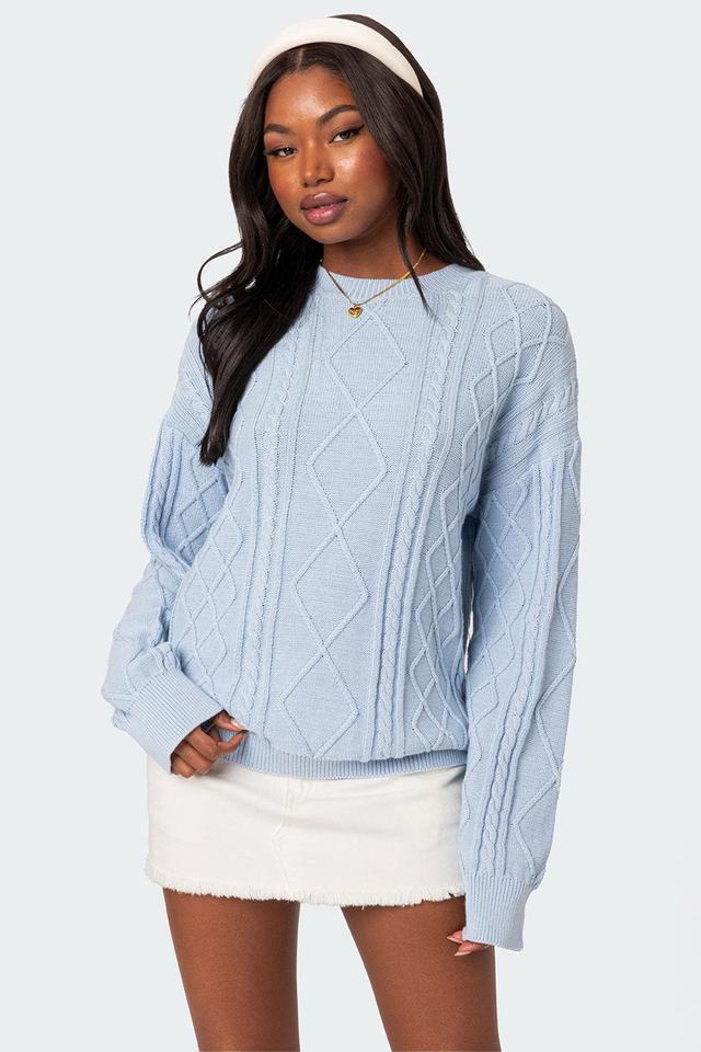 Jessy Cable Knit Oversized Sweater Product Image