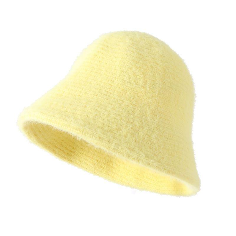 Plain Faux Fluffy Bucket Hat Product Image