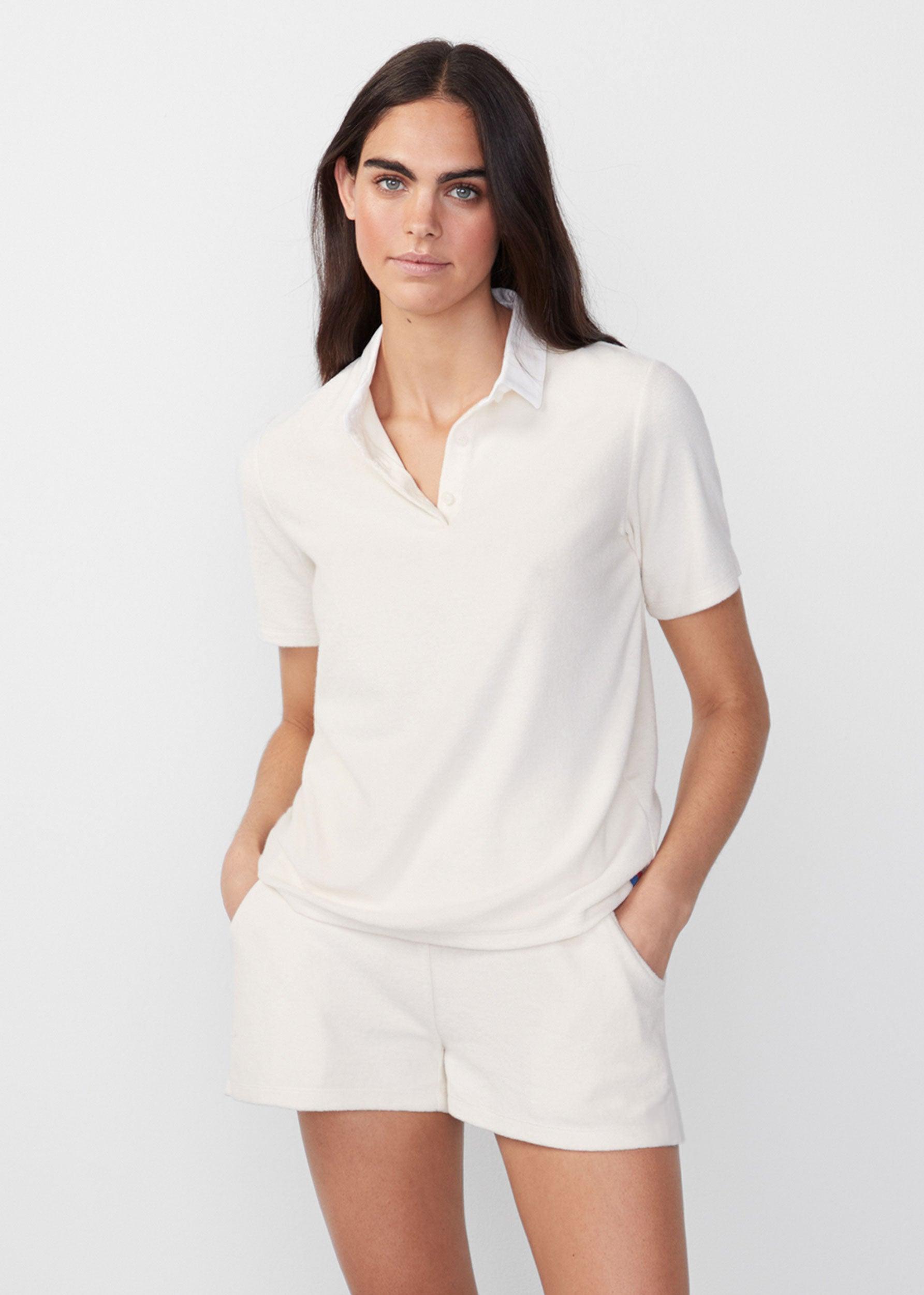 The Women's Terry Polo - Cream Female Product Image