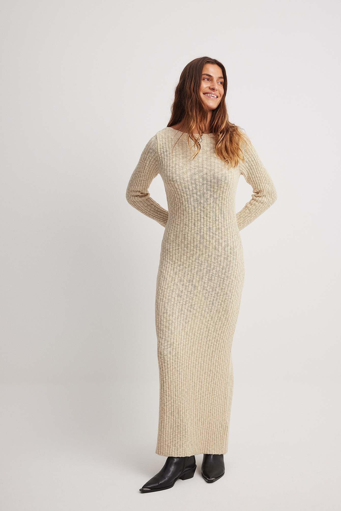 Boat Neck Maxi Knitted Dress product image