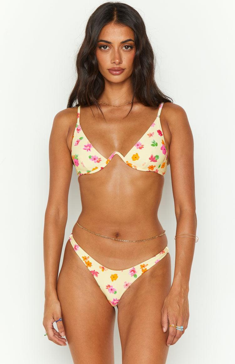 9.0 Swim Montego Yellow Floral Underwire Bikini Top Product Image